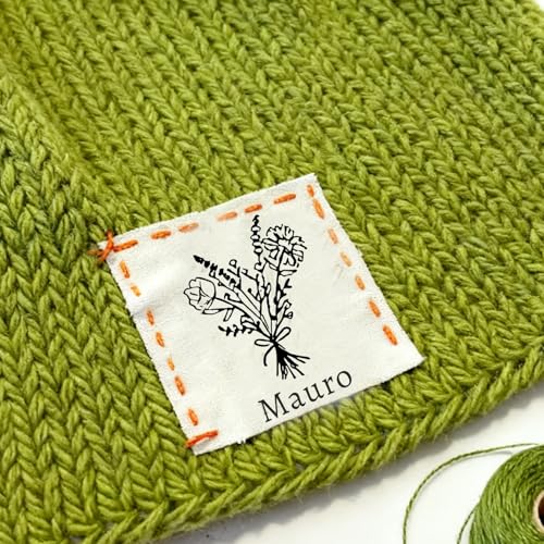 30-100pcs Personalized Sewing Logo Labels, Custom Logo Square Fabric Labels, Organic Cotton Clothing Labels-On Clothing Tags(35x35mm)
