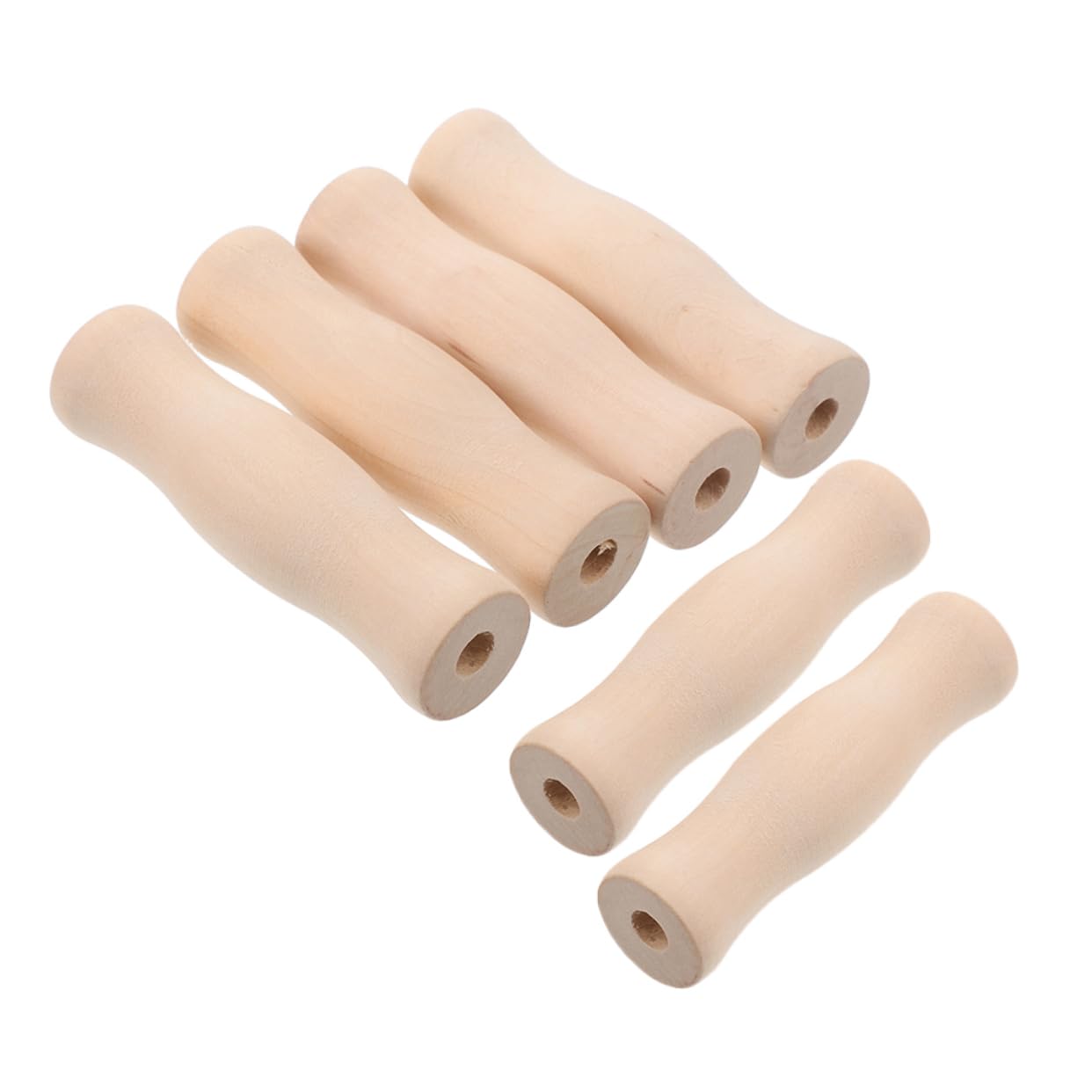 ARTIBETTER 6pcs BBQ Grill Tool Handles Ergonomic Wooden Grips for Kabob Skewers Wok Pans Durable Replacement for Kitchen Cookware Outdoor Cooking Accessories