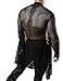 JOGAL Men's Mesh Fishnet Fitted Muscle Cardigan Medium WG05 Black