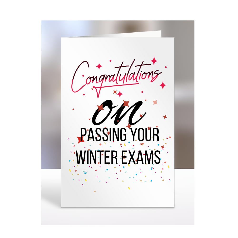 Congratulations on passing your WINTER EXAMS Card, Gifts for Men or Women, Presents for Christmas, Greetings Card, Him, Her, Female, Male, A5-115_118