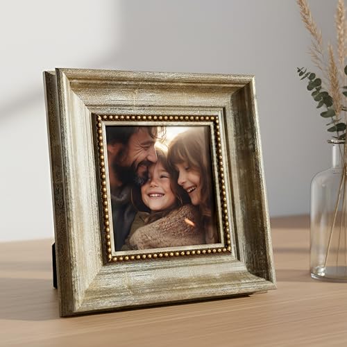 Image of Art Street Elegant Table Photo Frame for Tabletop With Back Stand, 5x5 Inch Photo, Decorative Frames Perfect for Home Decor, Unique Gift Idea, Durable, Birthday, Wedding, Return Gift (Rust Gold)