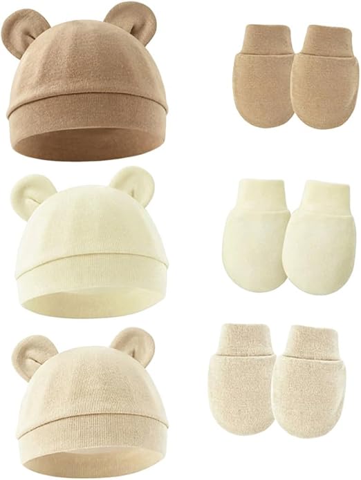 Volink Coffret Naissance Bandeau, Bonnet et Moufles Assortis