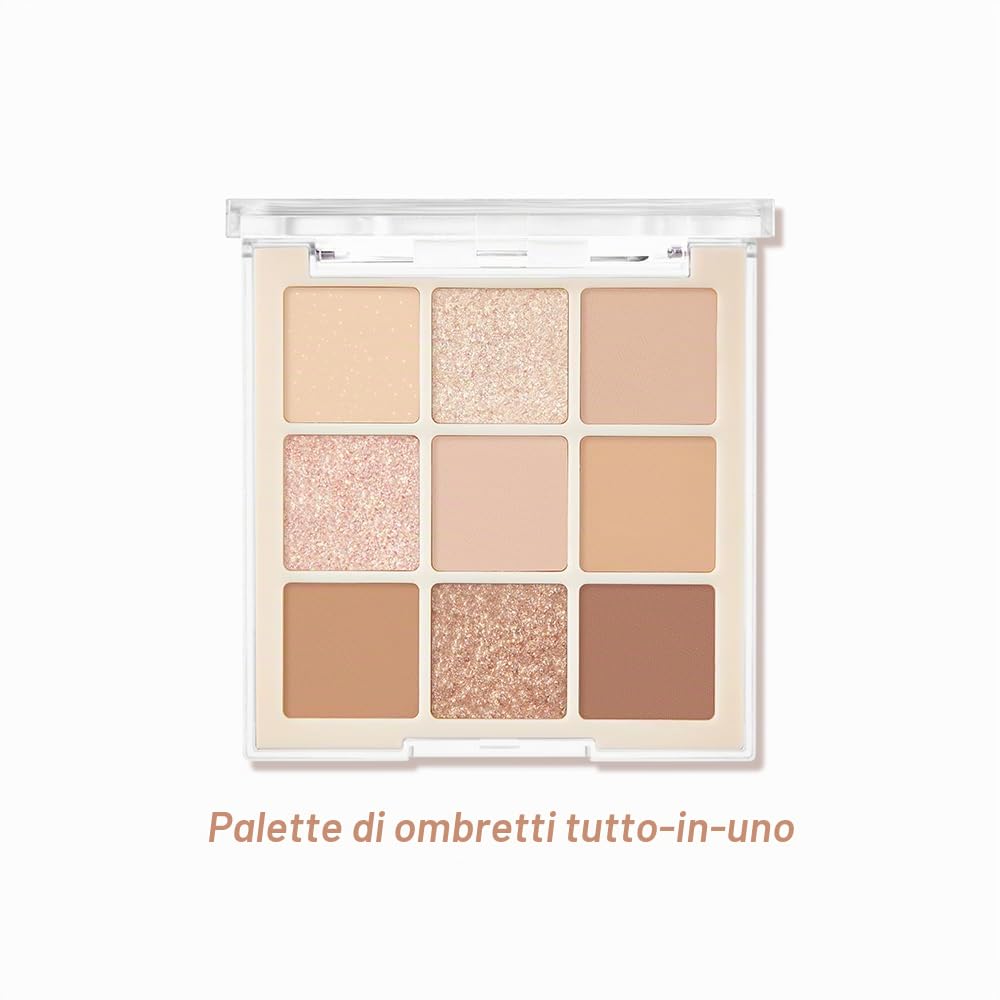 dasique Palette di ombretti n. 07 Milk Latte l Cruelty-Free l 9 tonalità sfumabili con finiture lisce, opache e brillanti con splendide perle