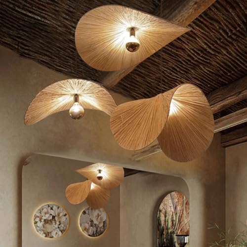Suspension créative pour salon en rotin tressé avec hauteur réglable