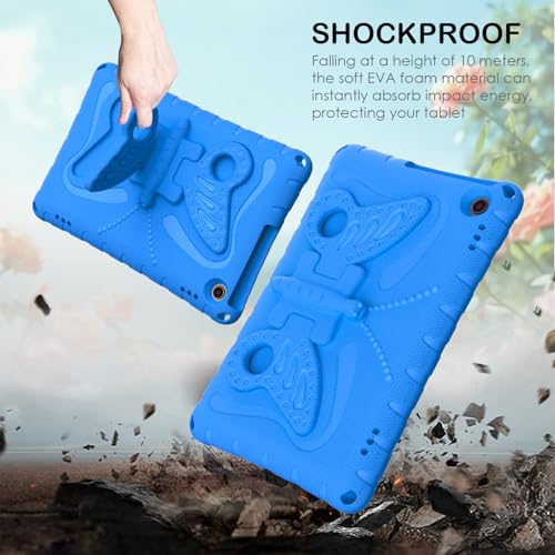 Housse tablette Fire Max 11 antichoc mousse EVA enfant bleu avec support