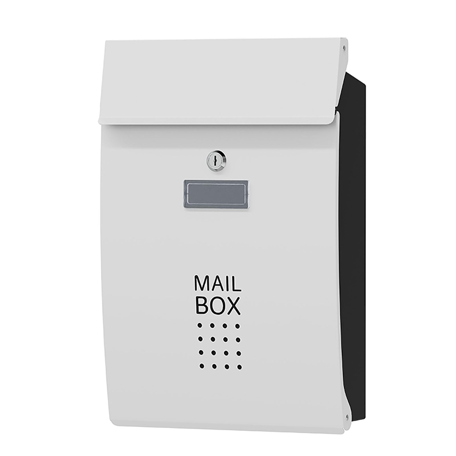 wall mailbox, Galvanized Sheet Metal Material, Windproof and Rainproof, Large Capacity, Suitable for Indoor and Outdoor Use(White)