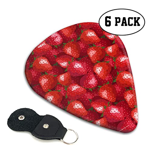Red Strawberry Lot de 6 médiators pour guitare acoustique, guitare électrique, basse, ukulélé – fins, moyens et épais - Les Beatles, Paul McCartney, John Lennon, RIngo Starr, George Harrison Red Strawberry Lot de 6 médiators pour guitare acoustique, guitare électrique, basse, ukulélé - fins, moyens et épais – Image 3