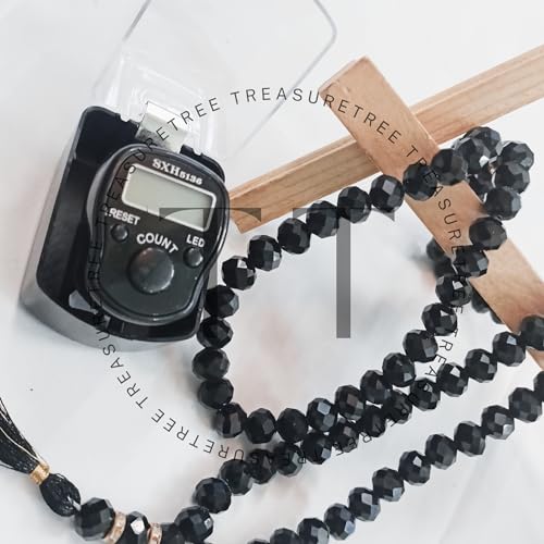 Image of Digital Tasbih Counter and Prayer Beads Combo Pack - Efficient and Elegant Prayer Aid (Black)