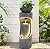 Ultym 40" Tall Outdoor Water Fountain, Dual-Layer Column Garden Fountain with Bird Feeder, Resin Soothing Cascading Waterfall Foutain for Patio, Backyard, Garden or Porch Decor