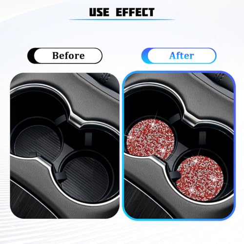 Posavasos para auto SWPHRT 4 piezas 2.75 pulg rojo plateado miniatura 5
