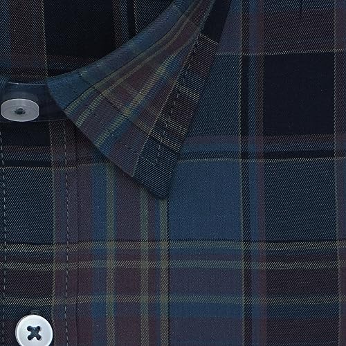 Image of GHPC 100% Cotton Checkered Half Sleeves Regular Fit Formal Shirt for Men
