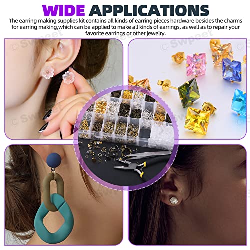 Kit fabrication boucles d'oreilles Swpeet 3053 pièces pour ateliers bijoux DIY - 7
