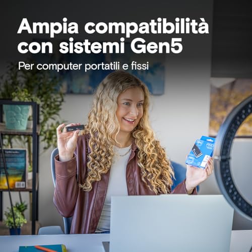 P510 SSD 1TB PCIe 5.0 x4 Gen5 NVMe M.2, Velocità fino a 11.000 MB/s Lettura, 9.500 MB/s in Scrittura, Compatibile con Notebook e PC Desktop, TLC NAND, Hard Disk Interno - CT1000P510SSD8-01 - Hdd - Immagine 3