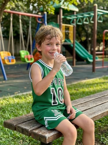 Image of Volunboy Kids Sports Shorts Sets Boys Jerseys Tracksuit 2 Piece Basketball Performance Tank Top and Mesh Shorts Set