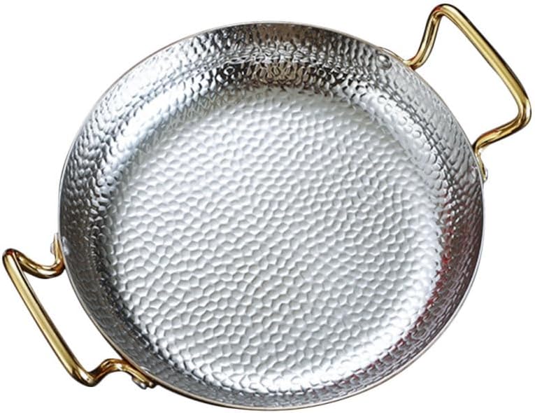 VOSAREA Dual Sided Cooking Pan Stainless Steel Frying Pan Heat Resistant Handles Non-slip Versatile