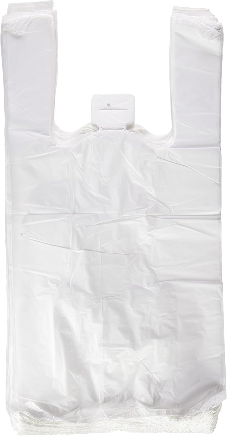 Zenic | Bolsas de Plástico con Asas | 35x50 Cm | 200 Unidades | Duraderas Translúcidas Transparente Resistentes para Fruterias Carnicerias Pescaderias Mercadillo Congelación Conservar Hogar