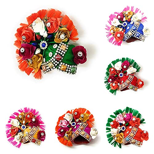 Image of Poshak Posak Bal Gopal Krishna Laddu Gopal Pagdi Mukut Set Combo | Bhagwan Vastra Dress (Size-2)