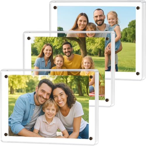 Leoriaie 6 PCS Magnetic Picture Frame for Fridge, 3.15x4.72 Inch