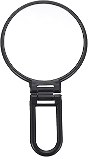 Beatifufu Double Side Mirror Handle Mirror Hand Held Mirror Desktop Mirror Portable Mirror Travel Makeup Mirror Travel Pocket Mirror Cosmetic Mirror Vanity Hand Mirror Practical Mirror Black