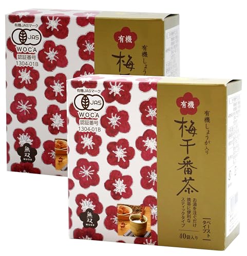 無添加 有機梅干番茶160g(8g×20包入)×2個★宅配便★梅・醤油・生姜・番茶、自然の栄養を毎日の習慣に。