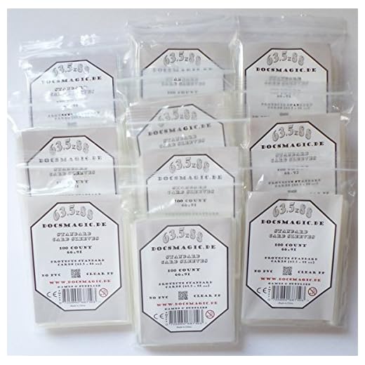docsmagic.de 1.000 Card Game Sleeves Klar Clear - 10 Packs - 63,5 x 88 Standard - 66 x 91