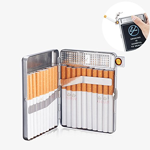Estuche para cigarrillos con encendedor USB recargable miniatura 2