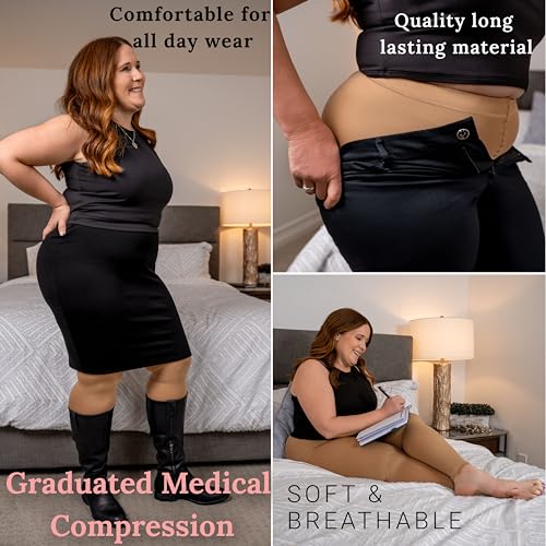 Image of ABSOLUTE SUPPORT Plus Size Compression Stockings for Women 20-30 mmHg, Improve Legs Circulation, Swelling & Pain, A717PS