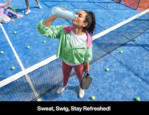 Image of POWCAN 40 oz Insulated Water Bottle with 2-in-1 Straw and Spout Lid, Keep Cold 24H, Leak-Proof, BPA-Free, Double Wall Stainless Steel Water Bottle for Sports, Gym, Travel, Gift, and School (Ace)