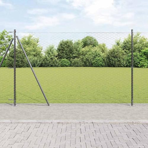 Postes para valla gris, 50 x 1,6 m, acero PVC, 50 mm de ancho de malla, resistente a la intemperie, para jardín y terraza, paneles de valla de privacidad