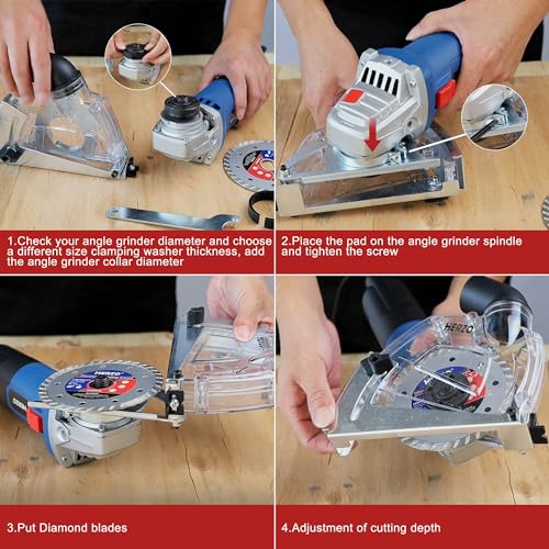 Dust Extraction Cutting Guard,HERZO Cutting Dust Shroud with Diamond Saw Blade for 5 inch Angle Grinder 4 Dust Extraction Cutting Guard,HERZO Cutting Dust Shroud with Diamond Saw Blade for 5 inch Angle Grinder - Image 4