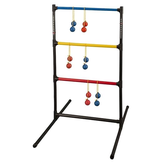 Champion Sports Outdoor Ladder Ball Game: Backyard Party, Camping & Beach Games Ladder Golf Set for Adults and Kids with Bolas Balls and Carrying Case , 39"H X 22"W With 33" Deep Base Set