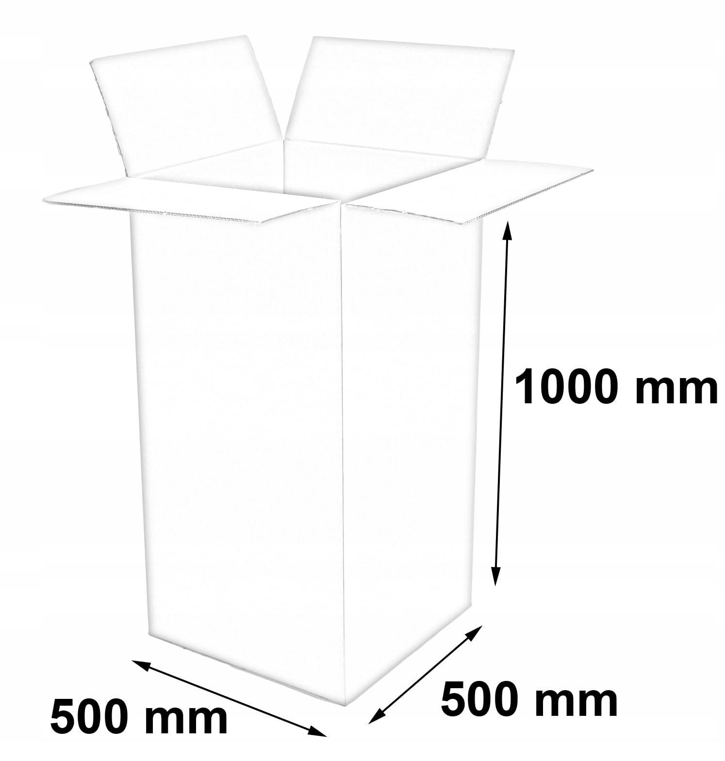 10 Stück Faltkarton 500x500x1000 mm Außenmaß Versandkarton E-commerce Karton 2-Wellig Braun Kartonage Verpackung Postkarton Versandschachtel Paket Päckchen