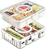 Eanpet 2-Pack Veggie Trays With Lids - 5 Compartment Food Containers, Large Stackable Fridge Organizers