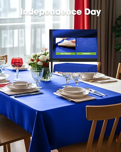 Image of Pureegg Plastic Table Cloth Disposable 20 Pack, 54 x 108 Inch Table Cloths, Graduation Decorations Class of 2026, Graduation Party Tablecloths, Rectangle, Plastic Cover, Leakproof & Sturdy, Blue