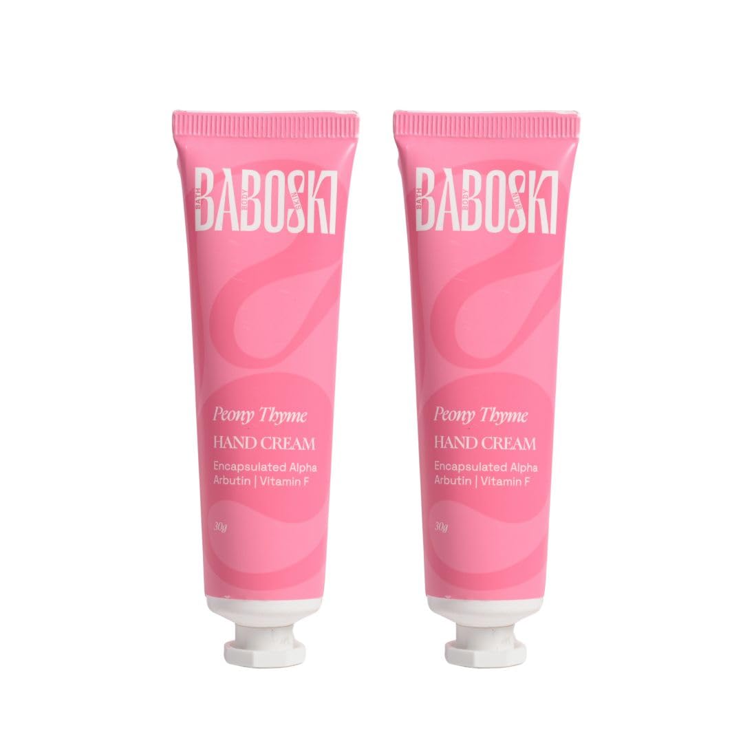 BABOSKI Peony Thyme Hand Cream | 30g | Moisturising Formula with Alpha-Arbutin and Jojoba Oil | Pack of 2-image-45