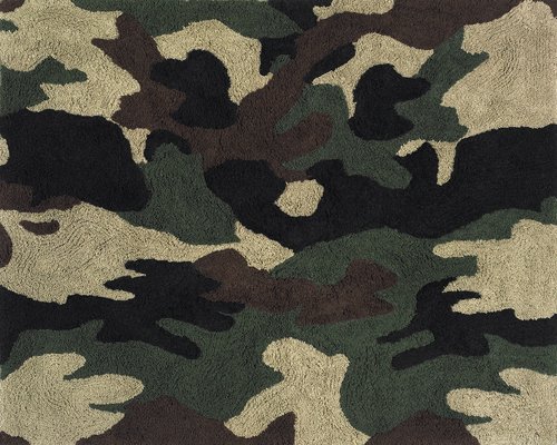 Sweet Jojo Designs Green Camo Military Accent Floor Rug