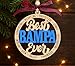 TTHDesigns Best Bampa Ever Ornament - Wooden Christmas Tree Decoration - Rustic Hanging Circle Design with Positive Words Stable Loving Supportive Decorative Keepsake for Holiday