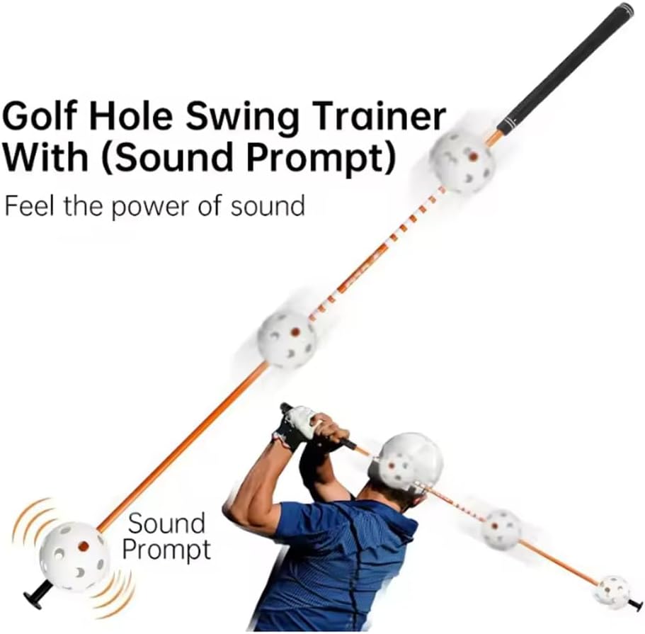 LANGWEI Golf Training Aid, Golf Swing Trainer, Hollow Ball Swing Practice Stick Impact Stick for Train Swing Speed, Rhythm, Power