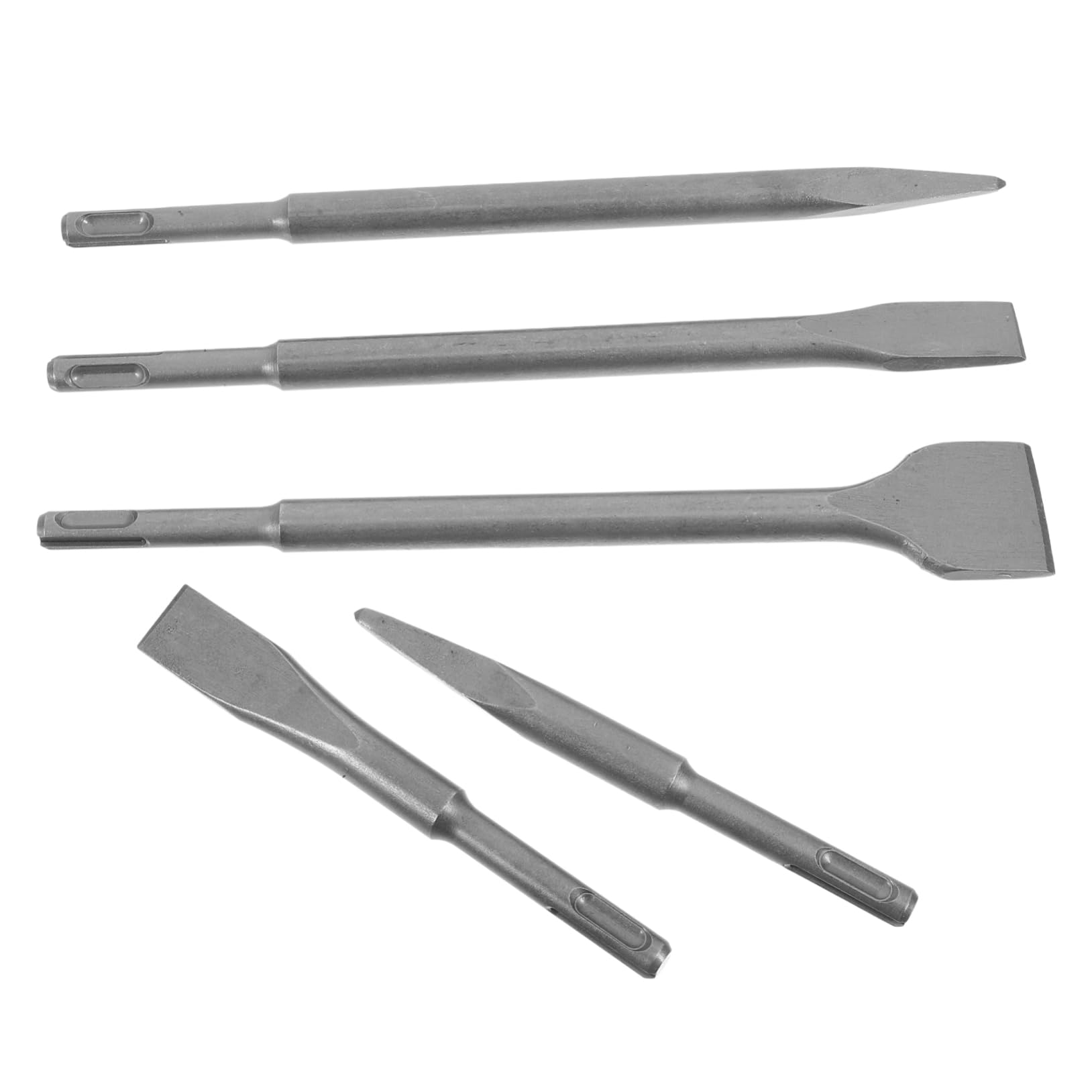Set di Scalpelli per Calcestruzzo 5 Pezzi, Acciaio e Plastica, per Pareti in Cemento, Custodia per Vari Progetti