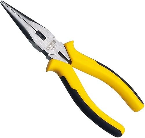 Stanley 84-031W Alicates de corte de nariz larga bimaterial de 6 pulgadas