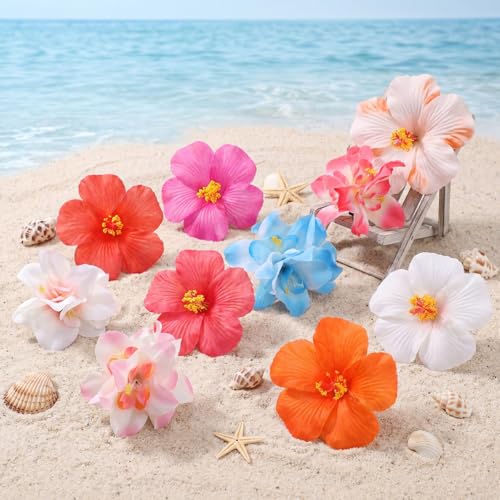 8 Pinzas de cabello flor Plumeria, accesorio tropical miniatura 7