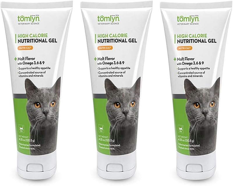 Suplemento multivitamínico em gel de alta caloria para gatos TOMLYN, 3 tubos de 120 g