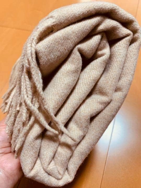 ベージュ カシミヤ ストール 大判