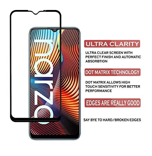 Image of Screen Protector for RealMe Narzo 20 / Narzo 20A (Black) Tempered Glass Edge-to-Edge 6D Screen Guard With Installation Kit