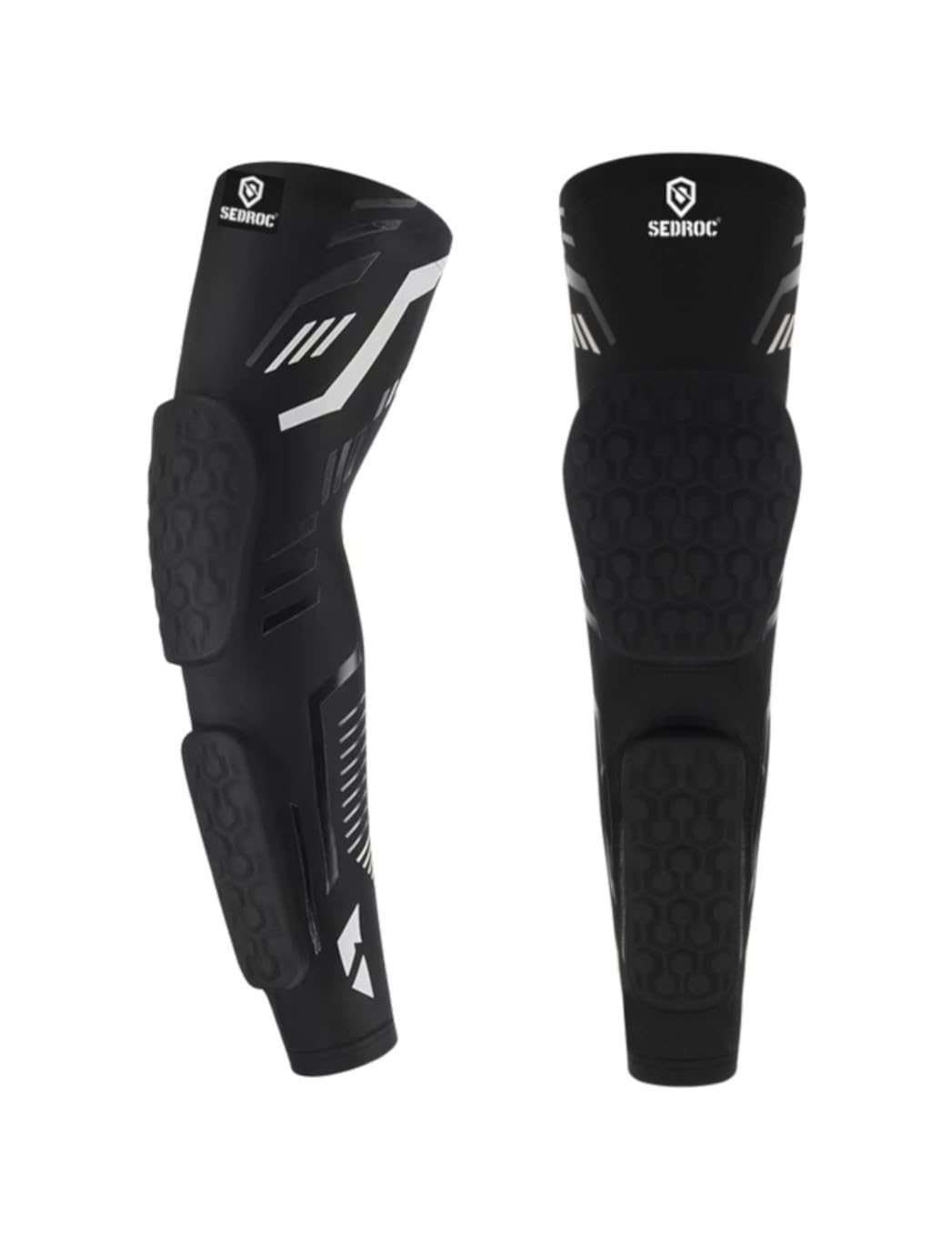 Sedroc Elbow Pads, Padded Arm Forearm Sleeves (Black Pair, X-Large)