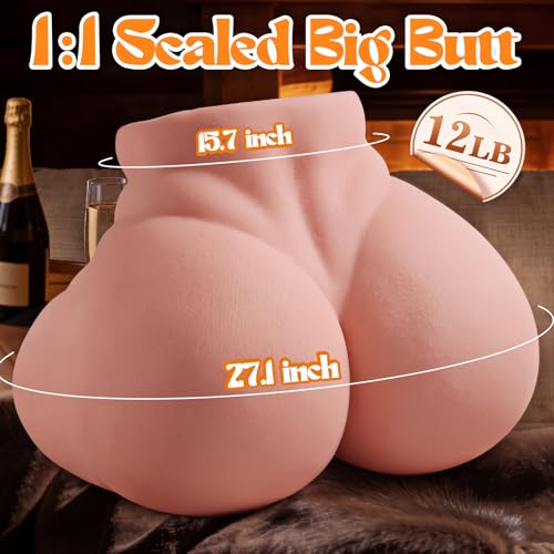 Image of BIG SHOCKED BBW Sex Doll Sex Toys for Men, 12LB Realistic Pocket Pussy Dual-Layer Bouncy Butt Sex Dolls Ass Upgraded Plump Cheek Deep Vagina & Anal Adult Male Sex Toy Storker Toys Life-Size Love Doll