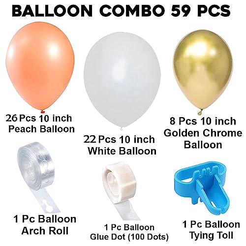Image of Party Propz Rose Gold Balloons For Birthday Decorations Garland Kit - 59 Pcs For Wife, Women, Baby Shower Balloon Decorations Combo | Metallic Balloon Garlands Kits | Bride To Be (Latex)