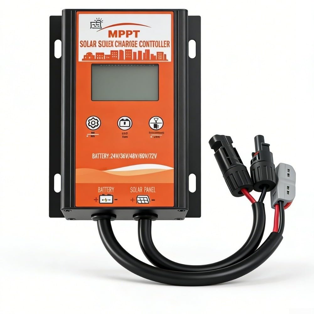 MPPT Regolatore di carica solare 500W 24V-72V 15A per regolatore di carica | Vera tecnologia MPPT, resa +30%, compatibile con LiFePO4, AGM, GEL, potenza 500 W, ricarica 15 A