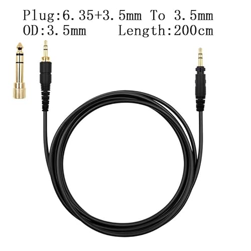 Taoricen Ersatz-Audiokabel Kompatibel mit Technics EAH-DJ1200 Kopfhörer, Headset-Zubehör Upgrade-Kabel mit 6,35-mm-Adapter (2m)