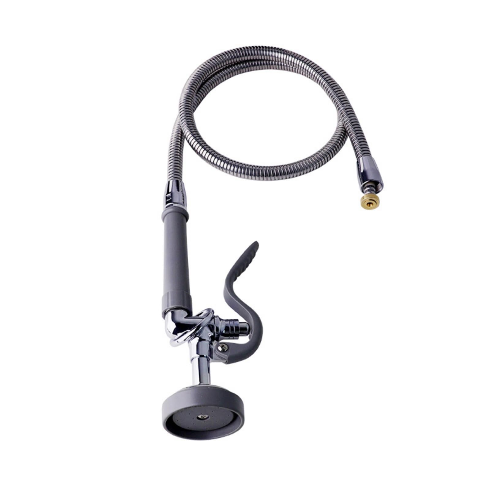 Tuyau en Acier Inoxydable Ondulé avec Pommeau à Grip Vertical Noir pour Nettoyage Animaux Domestiques Baignoire